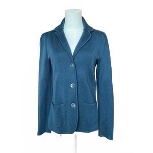 Talbots Blue Knit Women's Blazer - 100% Merino